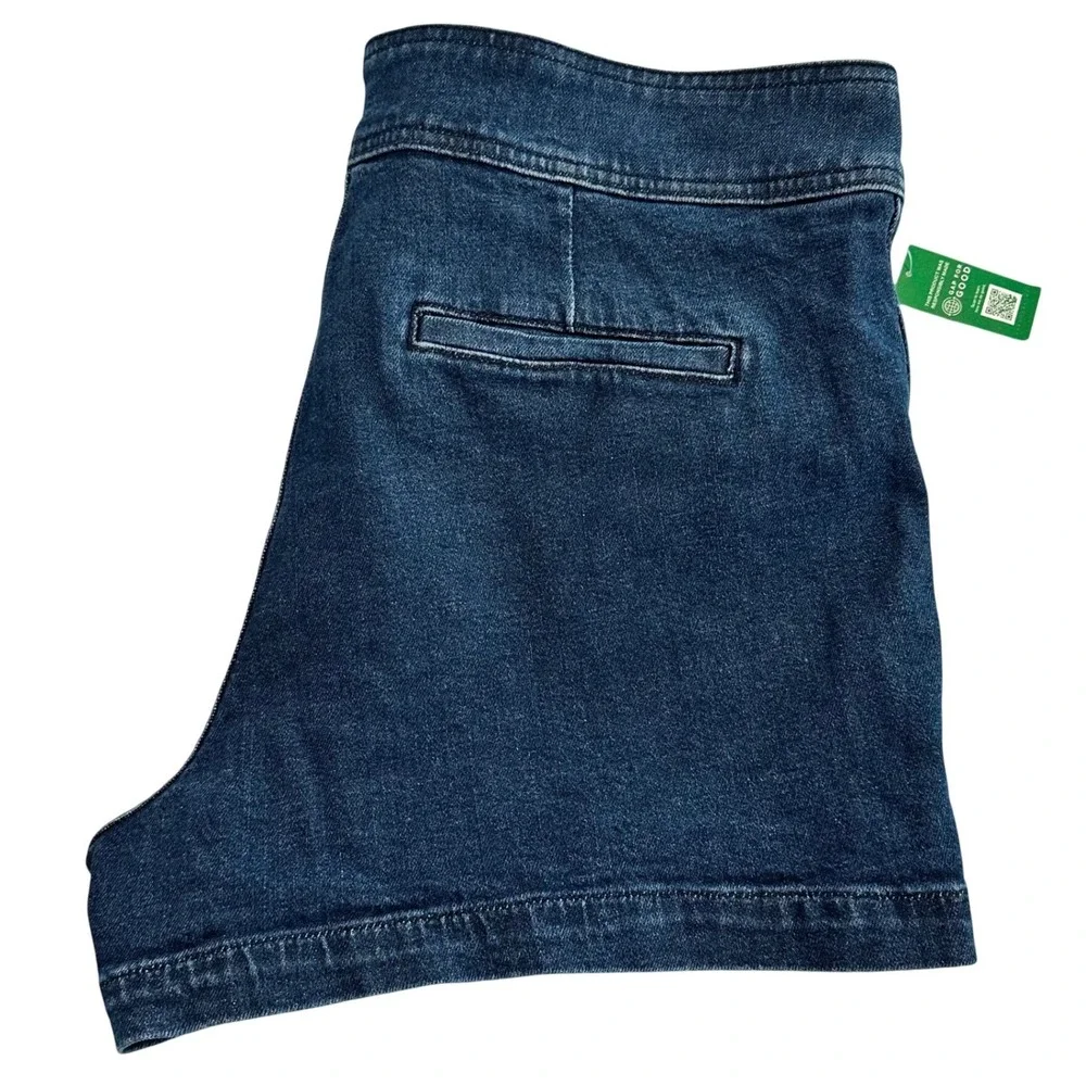Gap Women's High Rise Stride Short Denim Indigo Blue Size 33 16R NWT Cargo Style